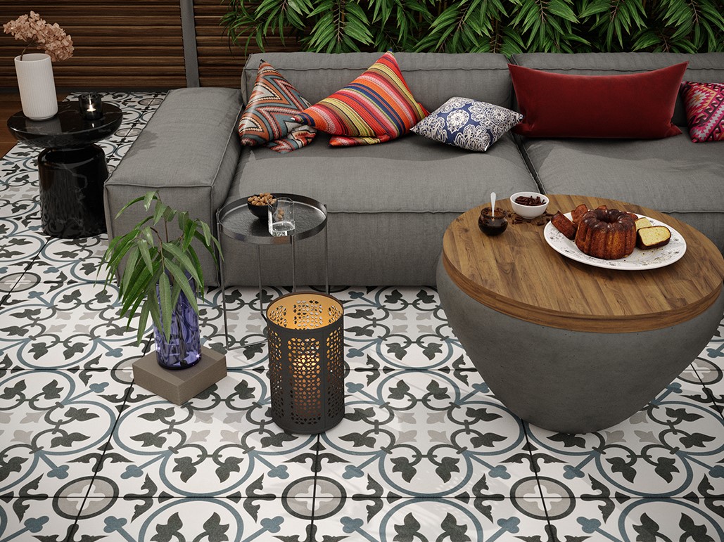 Jardin Adele Bleu 60x60x2cm - Afbeelding 5