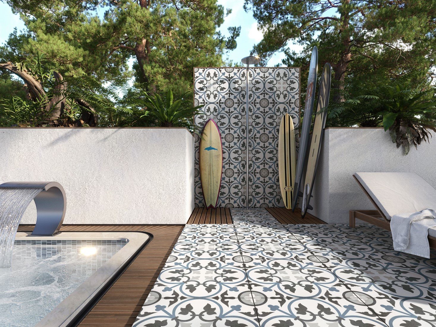 Jardin Adele Bleu 60x60x2cm - Afbeelding 3