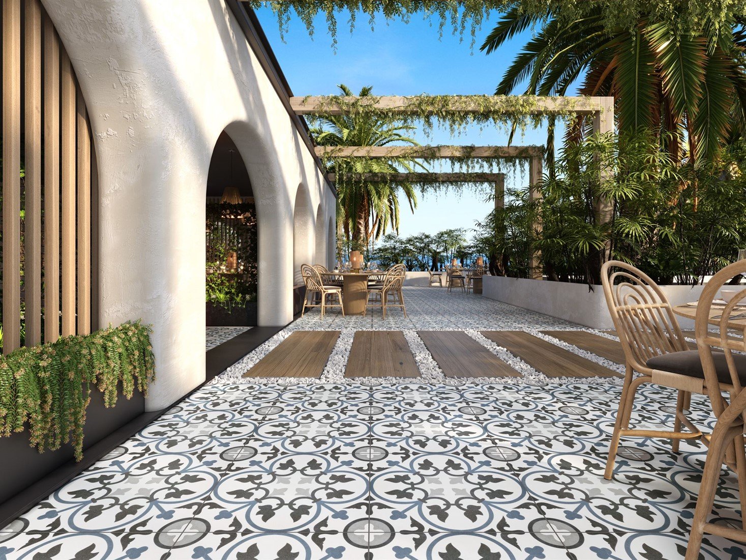 Jardin Adele Bleu 60x60x2cm