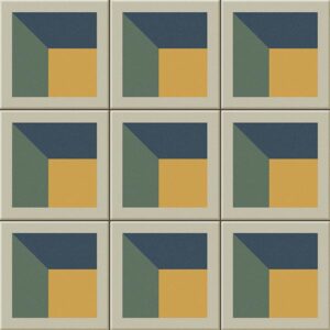 Vives Maluhia 30x30 productfoto in wit, geel, groen en blauw