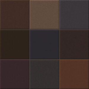 Vives Moku Fuego 30x30 productfoto met bruin, bordeaux en antraciet patchwork