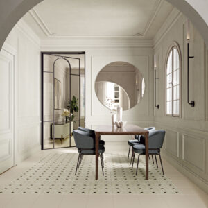 Belle Époque Satie tegels in interieur