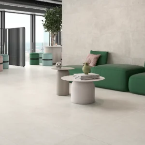 Argenta Gravel Cream vloer- en wandtegels 60×120 in een lounge