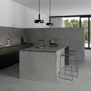 Argenta Gravel Shadow vloer- en wandtegels 60×120 in een keuken