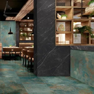 Energieker Flatiron Jeko 120×280 wand en 60×120 vloer in een restaurant