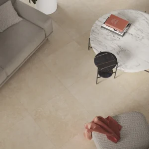 Saime Avalon Beige 60×60 vloertegels in een woonkamer
