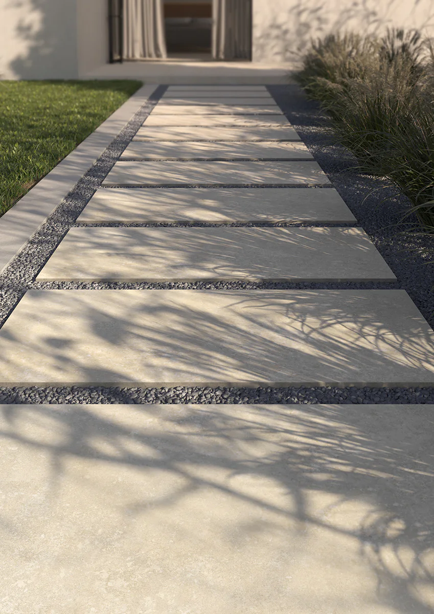 Saime Avalon Beige 60×120 terrastegels 2 cm als tuinpad