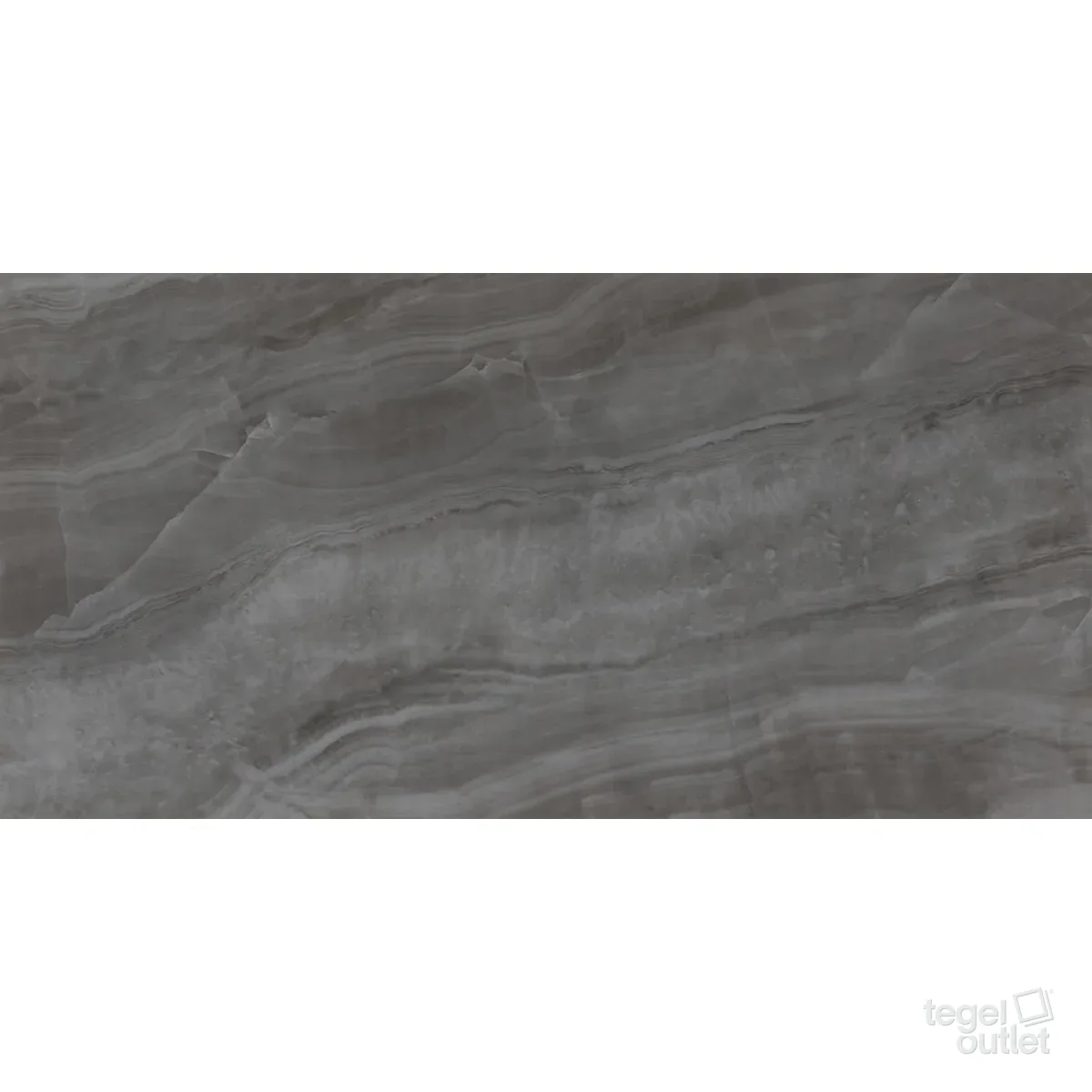 Onyx Preto Poli 60x120 d'Eliane - carreau sombre poli effet onyx avec des veines grises