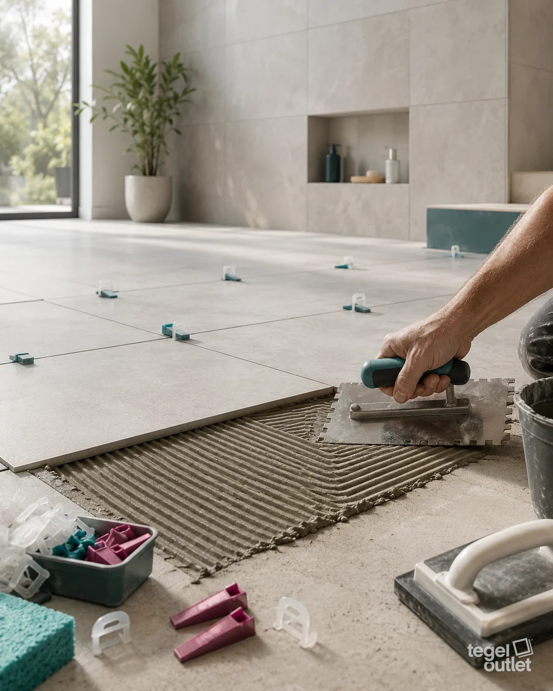 Materialen voor tegelplaatsing