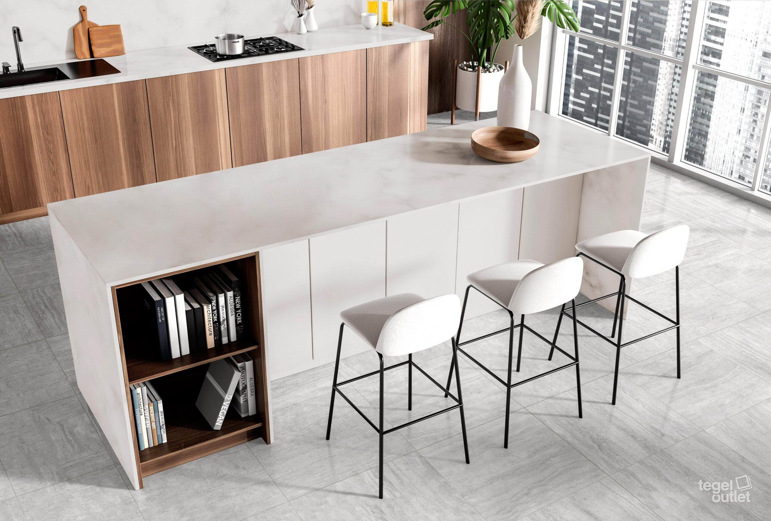 Travertine Silver 60x60