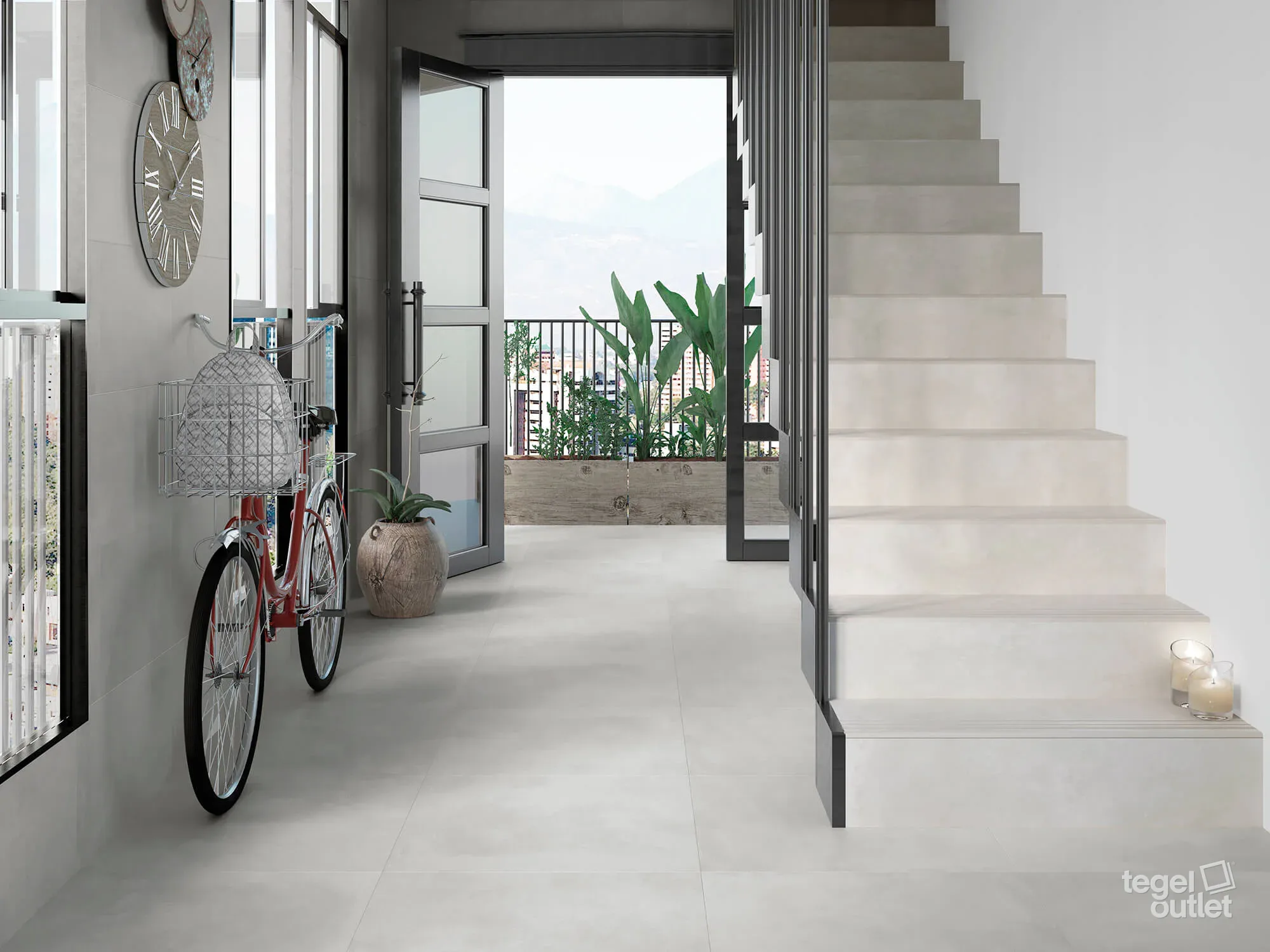 Antibes Ivory 45x45 in een interieur