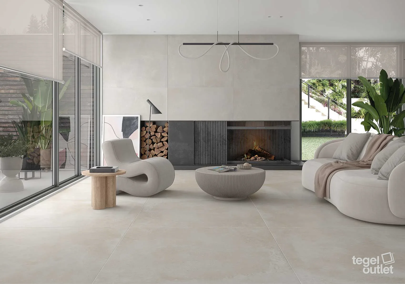 Antibes Ivory 60x60 in een interieur