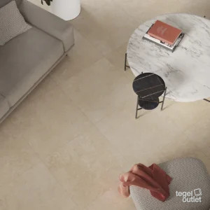 Saime Avalon Beige 60×60 vloertegels in een woonkamer