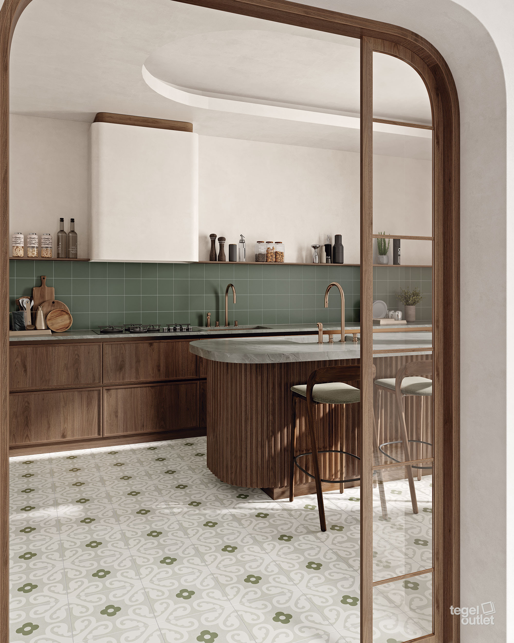 Carreaux Belle Époque Verdi dans un intérieur