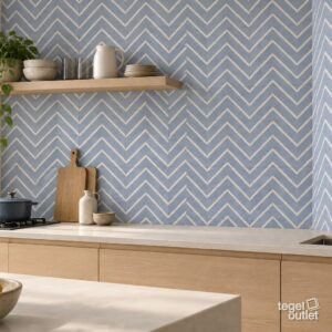 Sfeerimpressie met Blue Water Decor One 20×20 · keuken