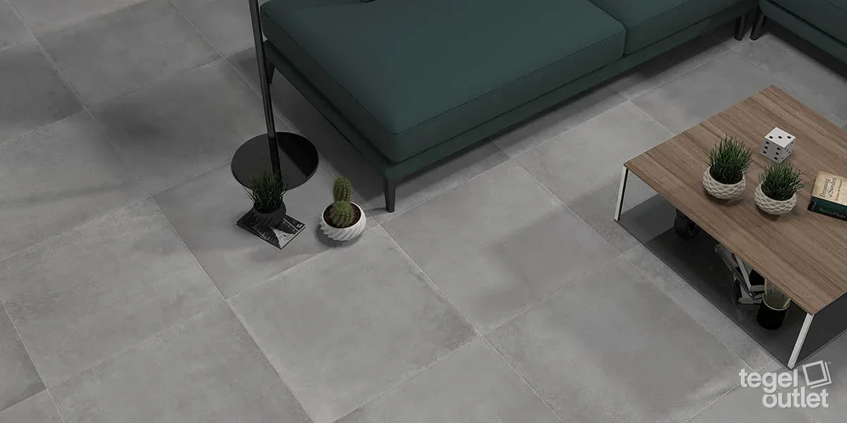 Bonn Gris 60x60 in een interieur