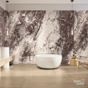 Ape Breccia Viola 120×278 platen in een badkamer