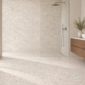Sfeerimpressie met Ceppo di Gre Marfil 60×120 · badkamer