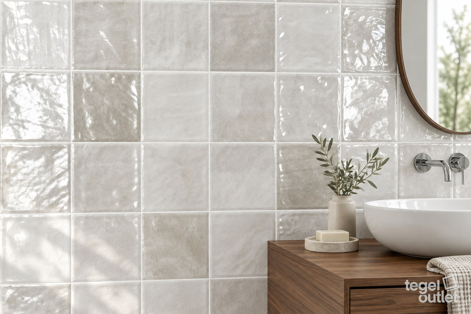Sfeerimpressie met Cool Grey 31,6×60 · badkamer