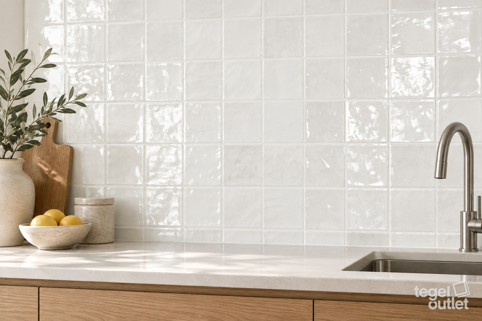 Sfeerimpressie met Cool White 31,6×60 · keuken