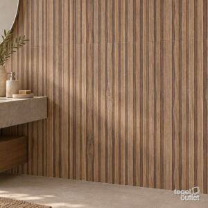 Sfeerimpressie met Dakaris Nut Reliëf 60×120 · badkamer