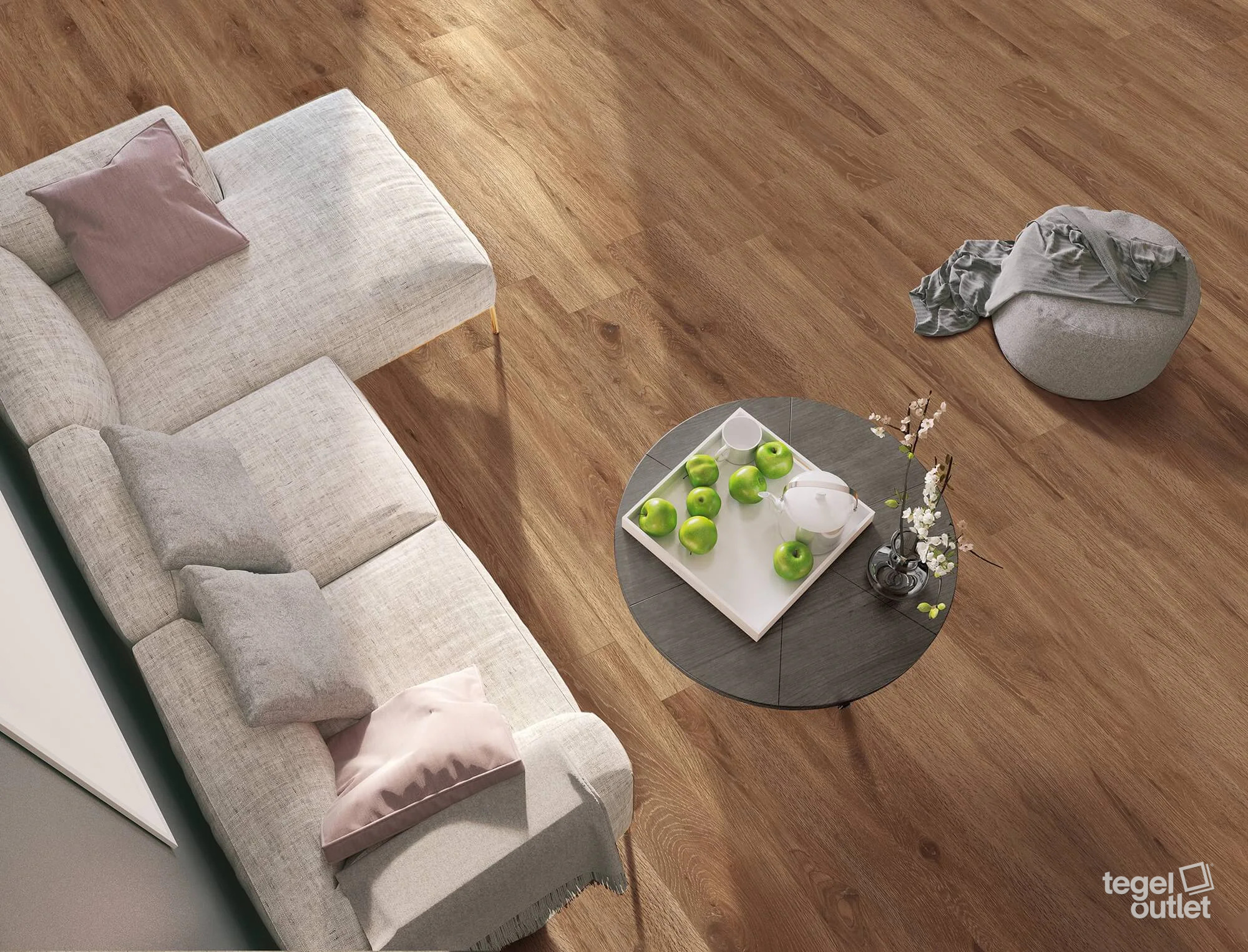 Navarti Deck Cerezo 20×120 houtlook vloer in een woonkamer