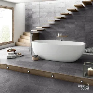 Sol Argenta Dorset Cloud et carreaux muraux Lined Cloud dans une salle de bains
