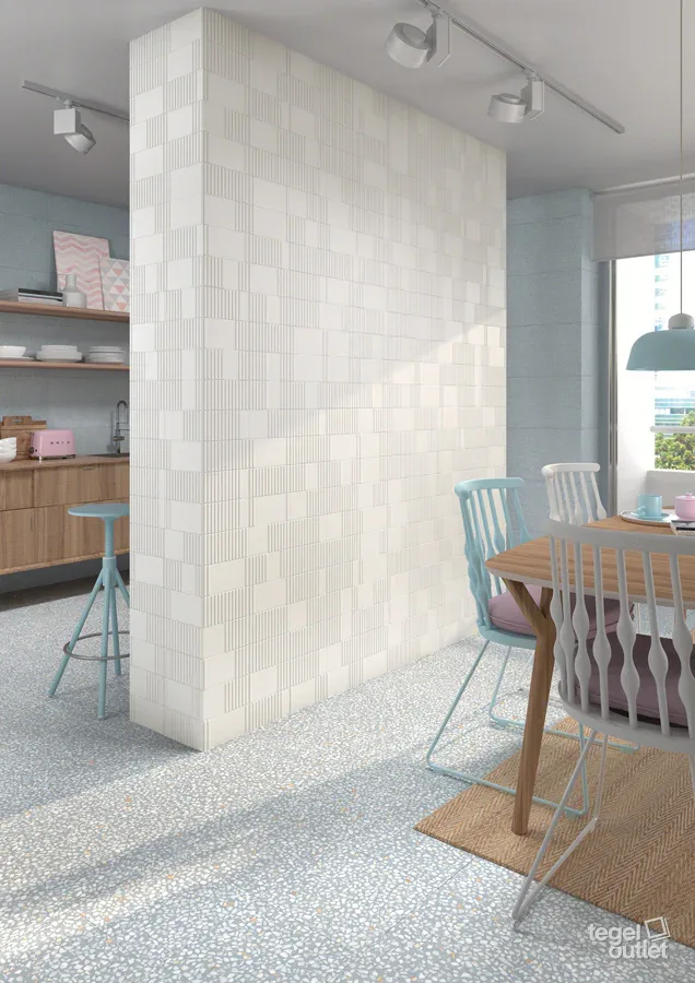 Farnese Amalfi Azul 30x30 in een interieur