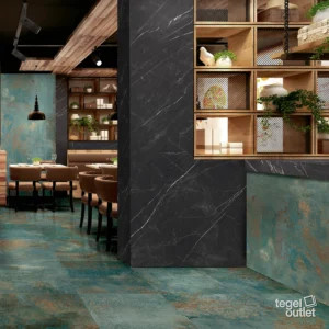 Flatiron Jeko – restaurant Energieker Flatiron Jeko 120×280 wand en 60×120 vloer in een restaurant
