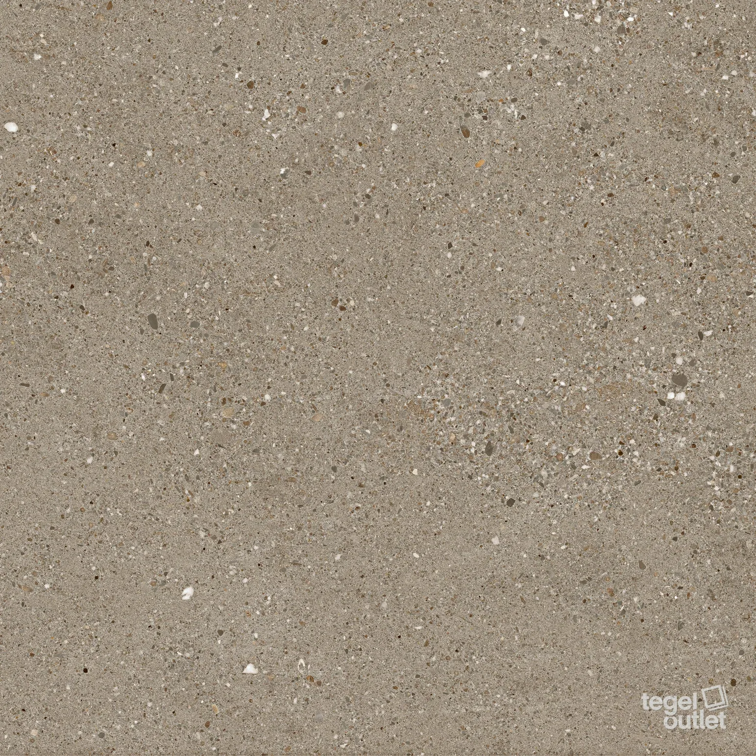 Frammenti Terra 60x60 : le carreau brun taupe avec de fines inclusions de pierre, vu de dessus