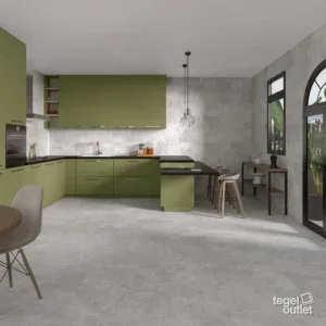 Grainstone Pearl 45x45 in een interieur