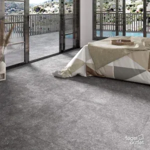 Grainstone Silver 60x60 in een interieur