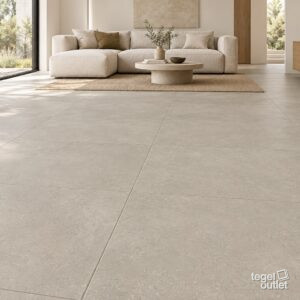 Sfeerimpressie met Gravel Earth 75×150 · living