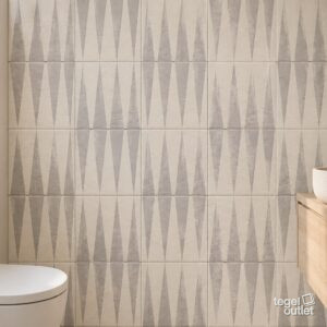 Sfeerimpressie met Grey Neutral Decor Four 20×20 · badkamer