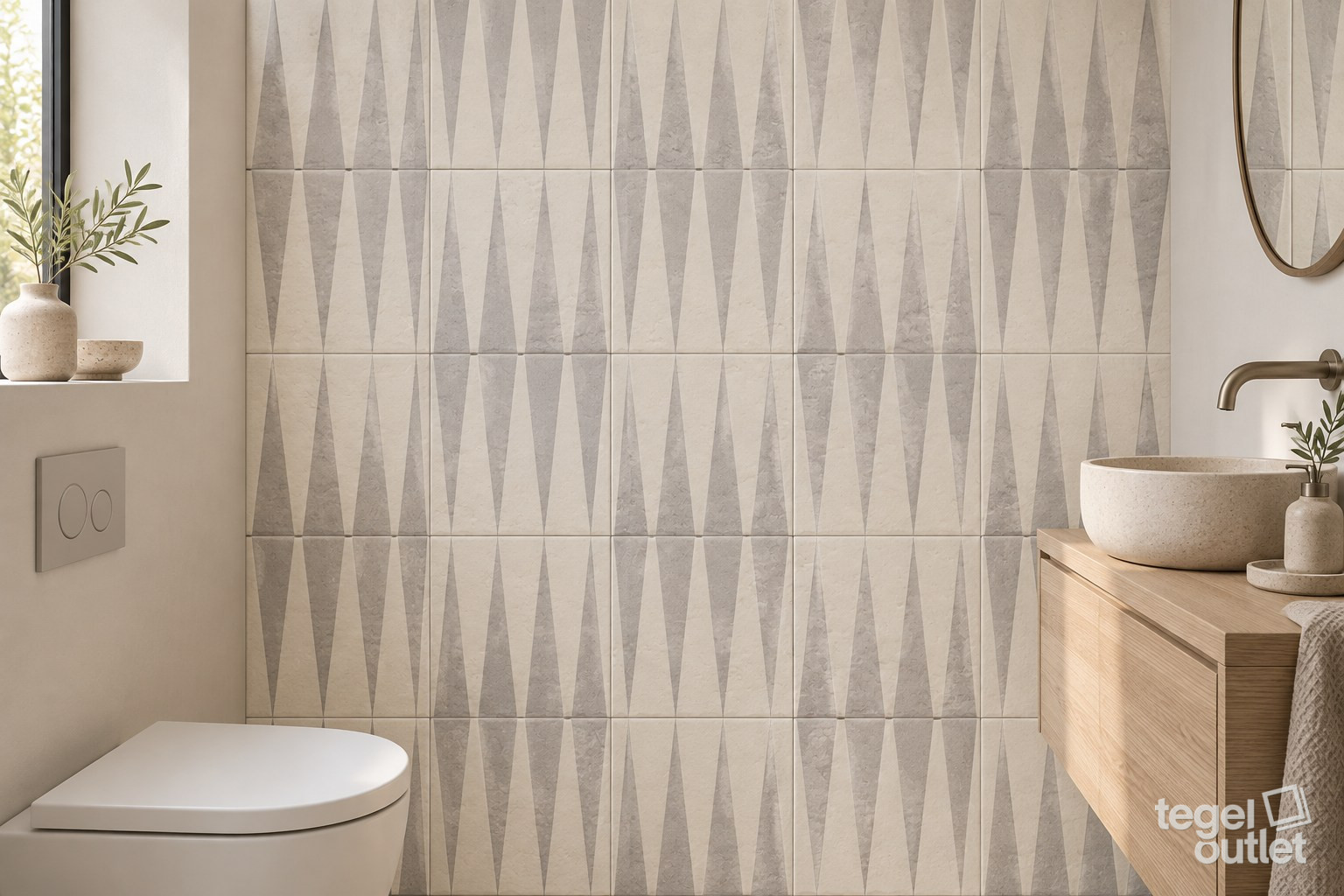 Ambiance avec Grey Neutral Decor Four 20×20 · salle de bains