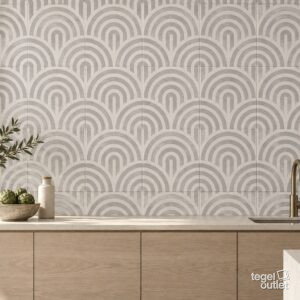 Sfeerimpressie met Grey Neutral Decor Three 20×20 · keuken
