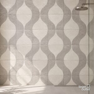 Sfeerimpressie met Grey Neutral Decor Two 20×20 · badkamer