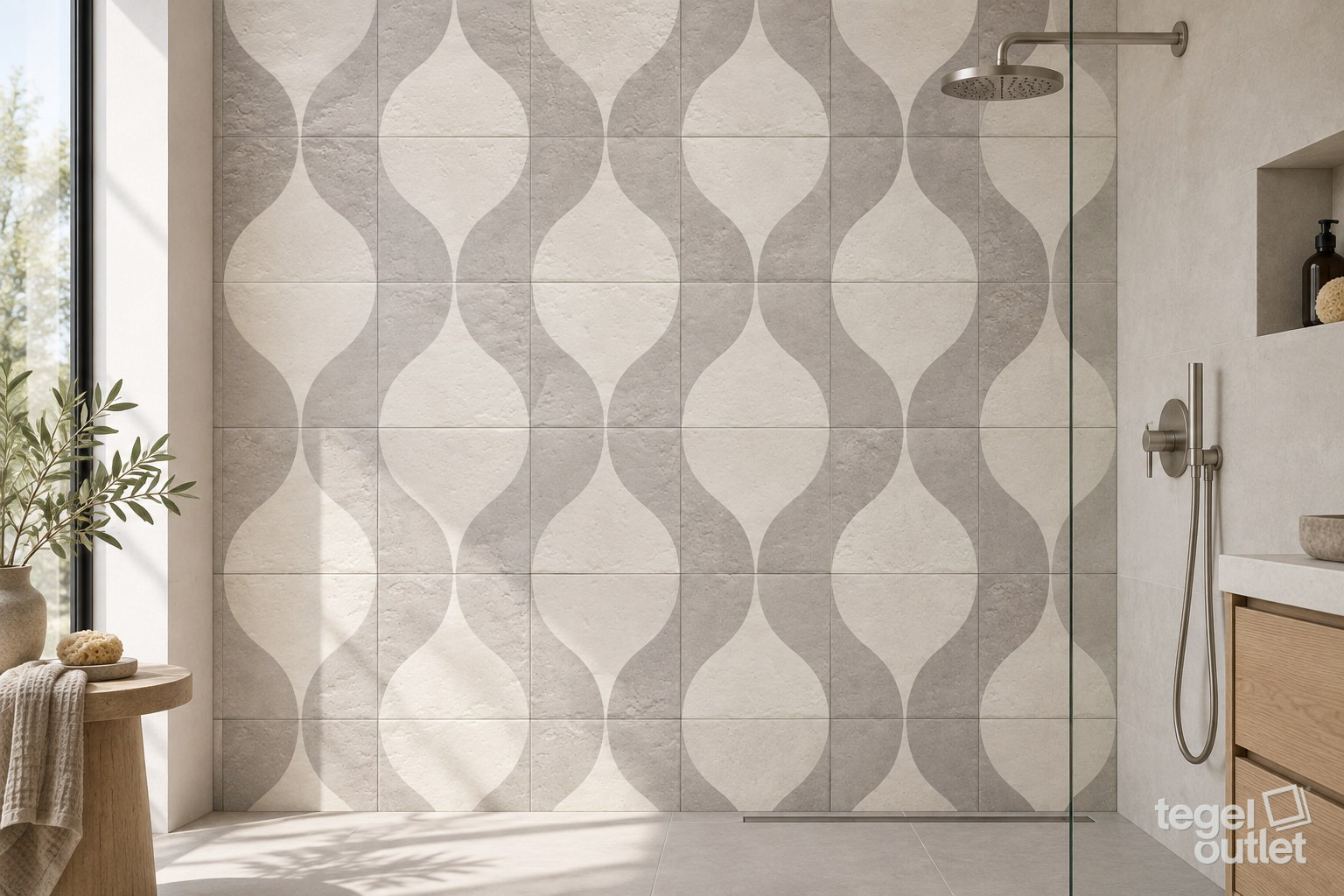 Ambiance avec Grey Neutral Decor Two 20×20 · salle de bains