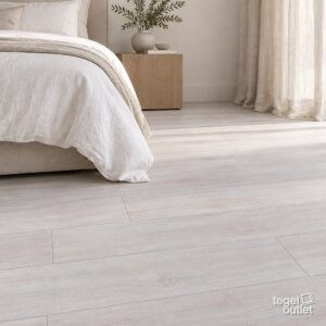 Sfeerimpressie met Kootenai White 20×120 · slaapkamer