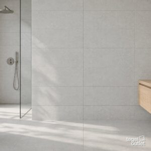 Sfeerimpressie met Lunar Silver 30x60 · badkamer