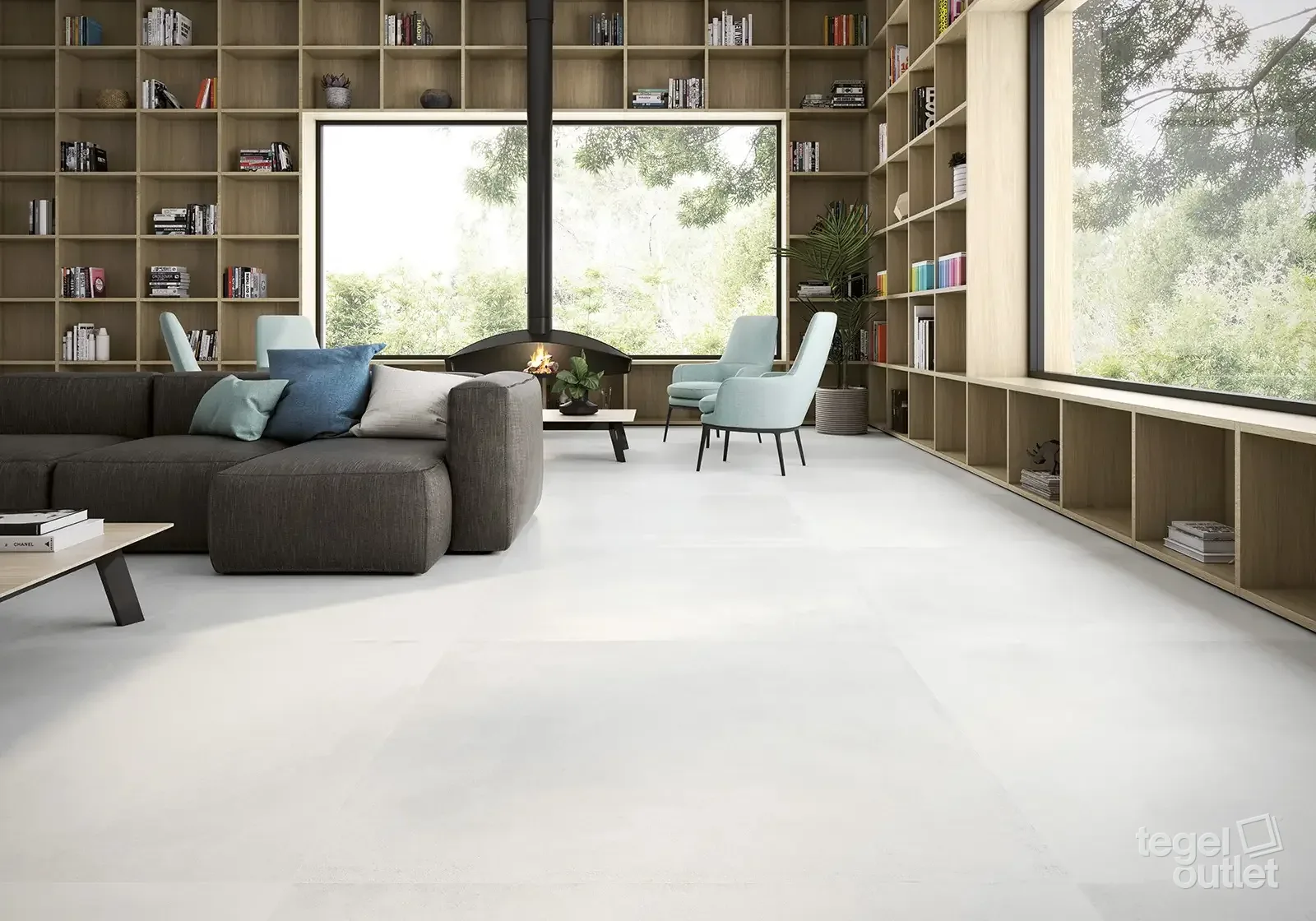Madox Blanco 45x45 in een interieur