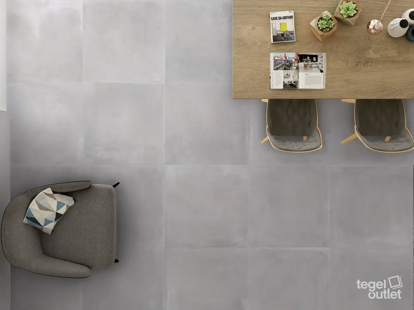 Madox Gris 60x60 in een interieur
