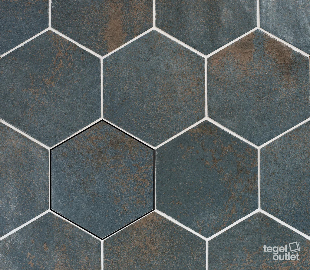 Magnetism Hexa Blue 13,9×16 – Ape, gelegd vlak met kleurvariatie