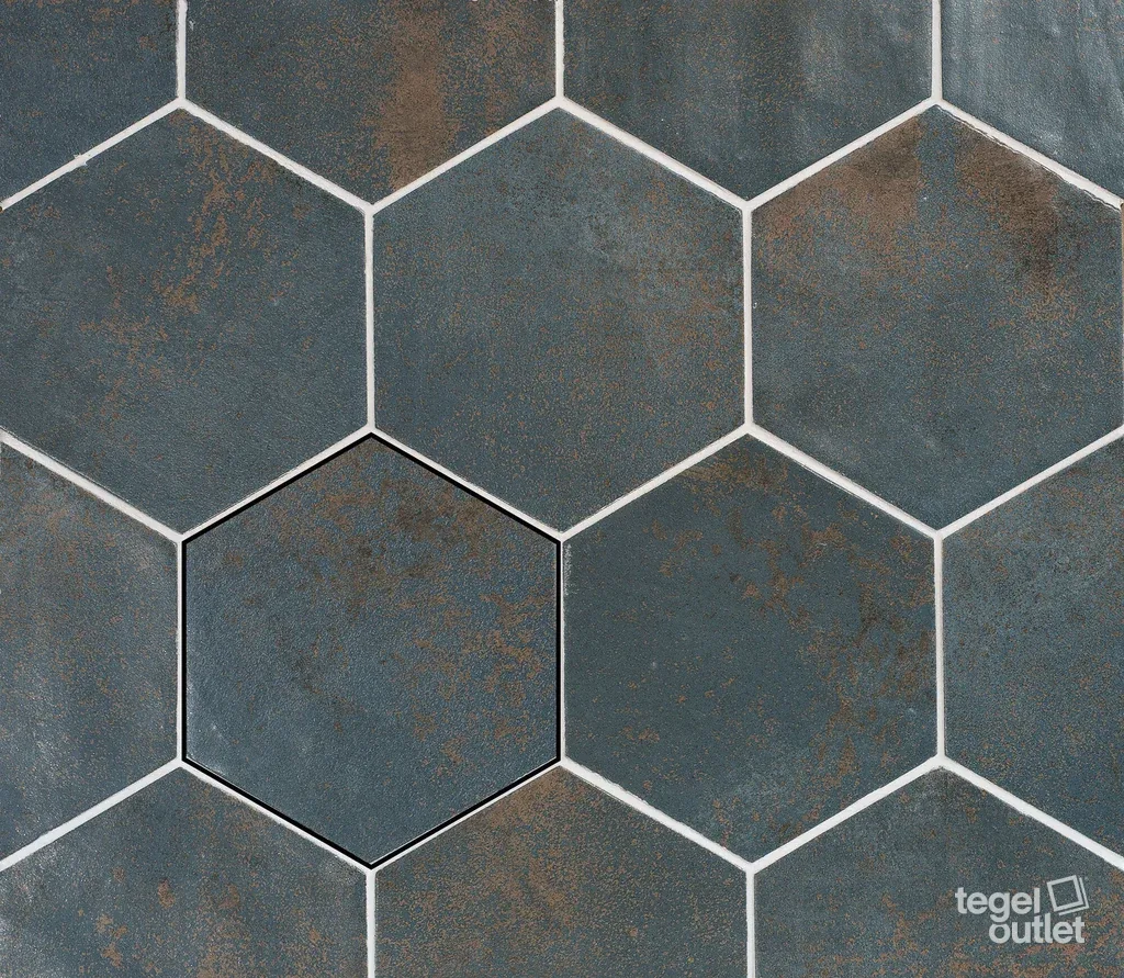 Magnetism Hexa Blue 13,9×16 – Ape, gelegd vlak met kleurvariatie