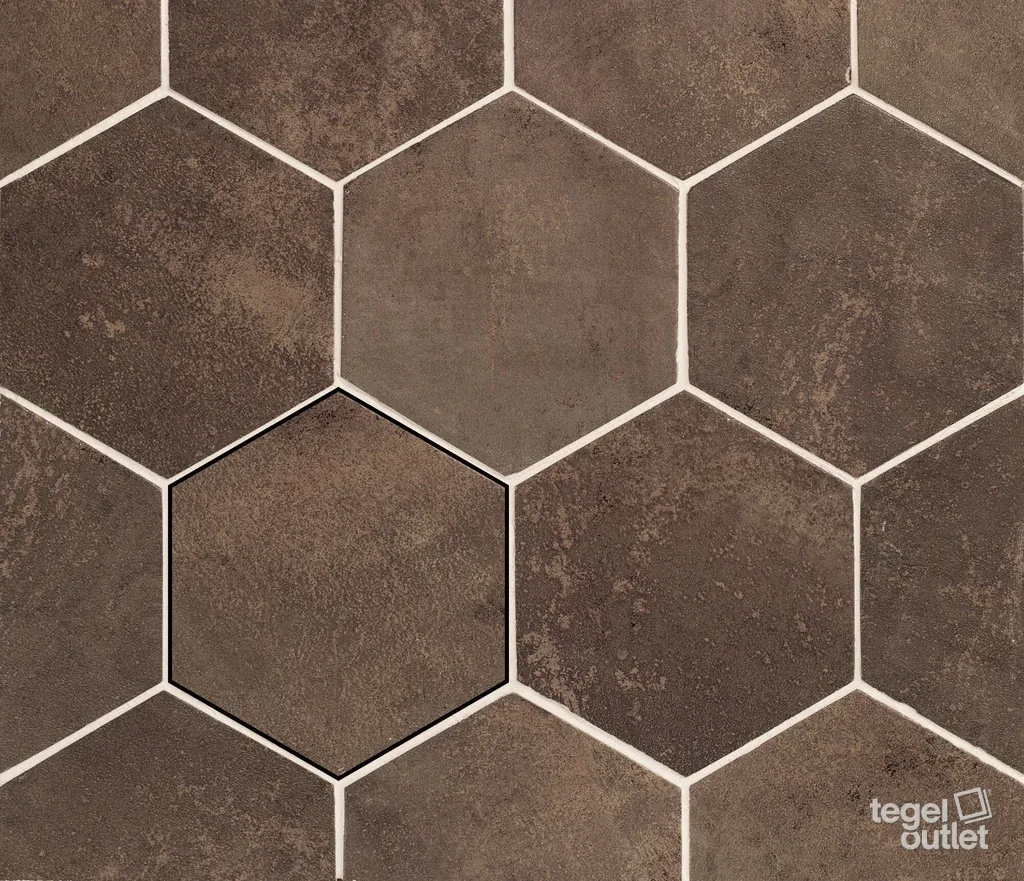 Magnetism Hexa Corten 13,9×16 – Ape, gelegd vlak met kleurvariatie