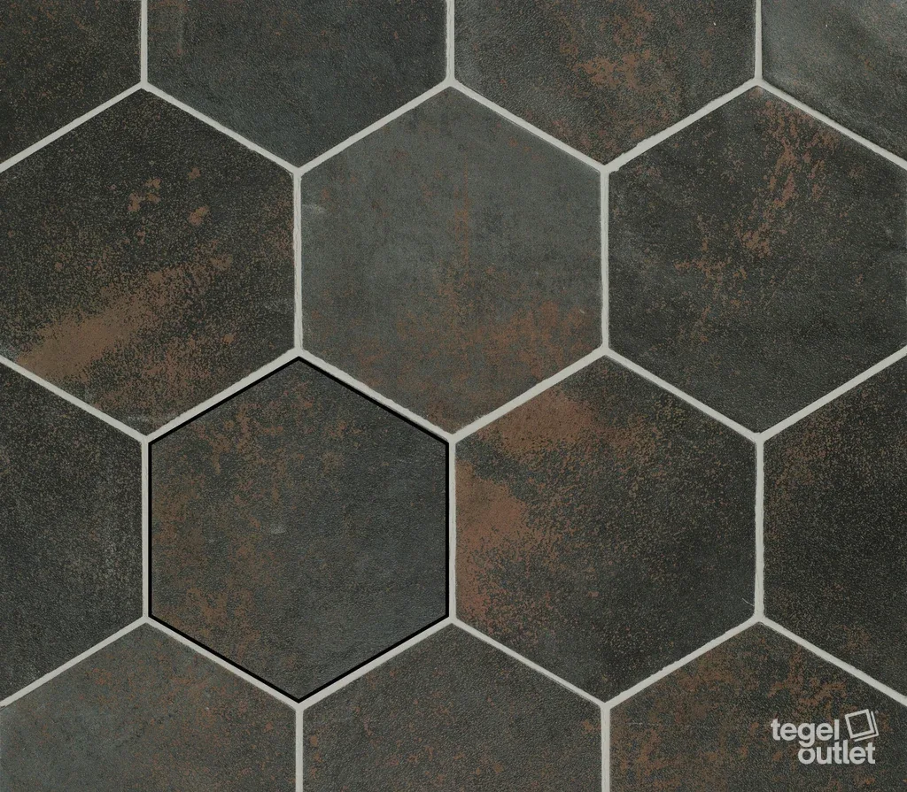 Magnetism Hexa Graphite 13,9×16 – Ape, gelegd vlak met kleurvariatie