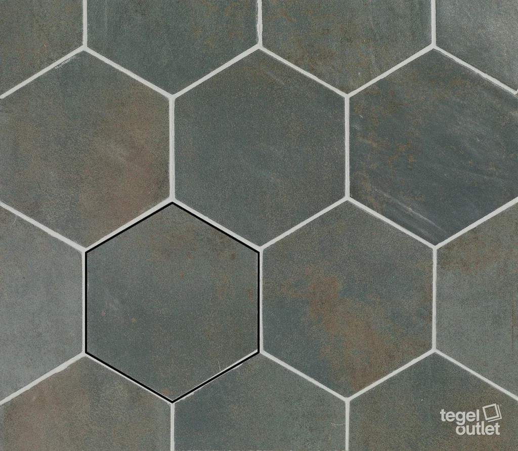 Magnetism Hexa Green 13,9×16 – Ape, gelegd vlak met kleurvariatie