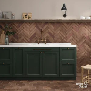 Ape Magnetism Hexa Corten 13,9×16 tegels in een keuken