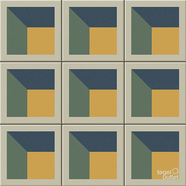Vives Maluhia 30x30 productfoto in wit, geel, groen en blauw