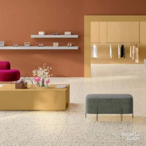 Energieker Medley Cream 120×120 terrazzolook vloer in een winkelruimte